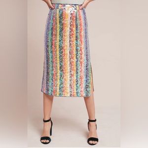Anthropologie Sequined Palette Midi Skirt